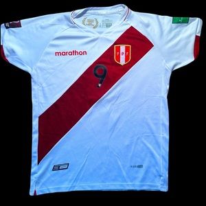 Official Jersey of the Peruvian men’s soccer team. Worn once, and they won.